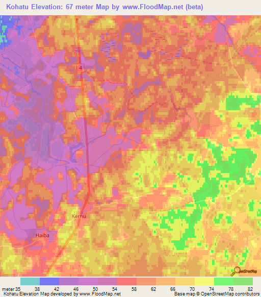 Kohatu,Estonia Elevation Map