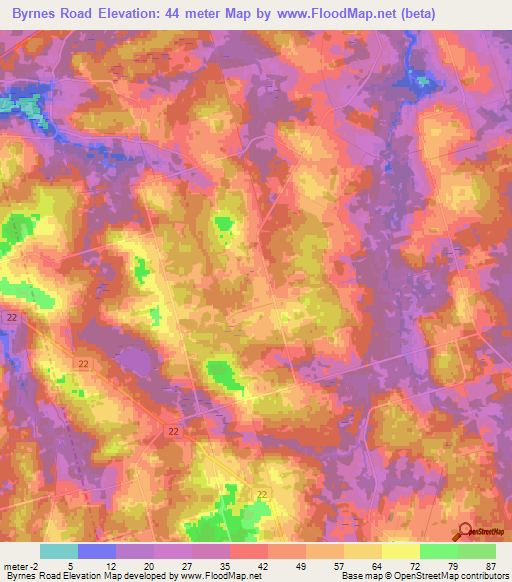 Byrnes Road,Canada Elevation Map