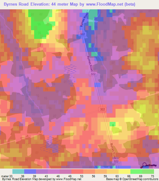 Byrnes Road,Canada Elevation Map