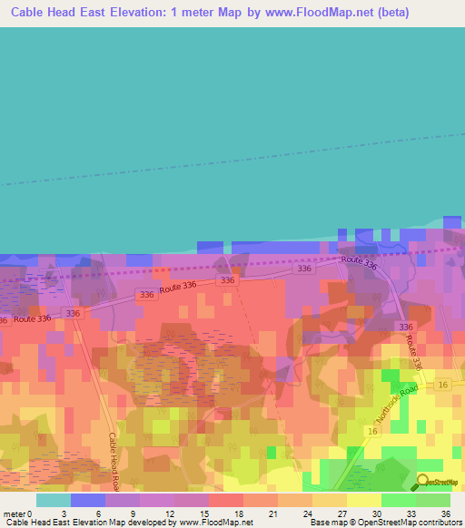 Cable Head East,Canada Elevation Map
