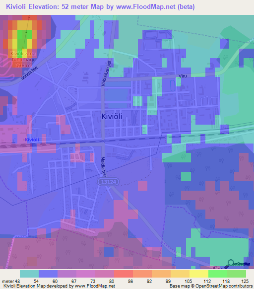 Kivioli,Estonia Elevation Map