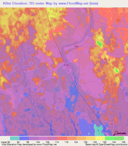 Kiltsi,Estonia Elevation Map