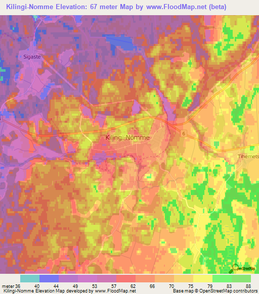 Kilingi-Nomme,Estonia Elevation Map