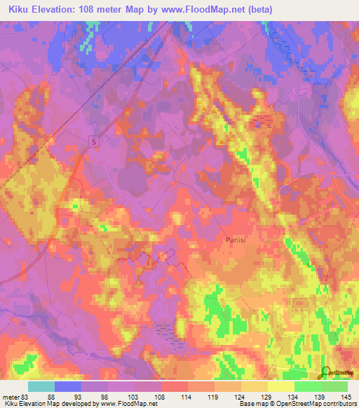 Kiku,Estonia Elevation Map