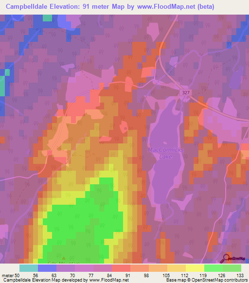 Campbelldale,Canada Elevation Map
