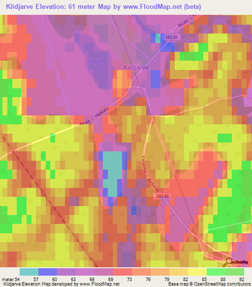 Kiidjarve,Estonia Elevation Map