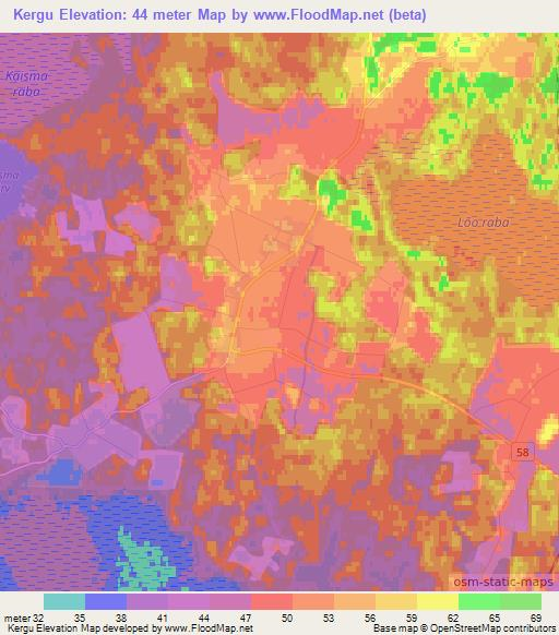 Kergu,Estonia Elevation Map
