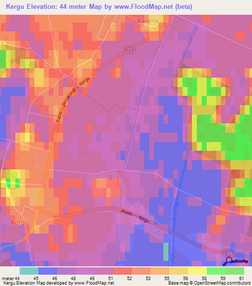 Kergu,Estonia Elevation Map