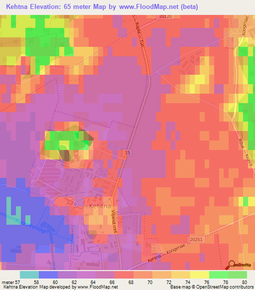 Kehtna,Estonia Elevation Map
