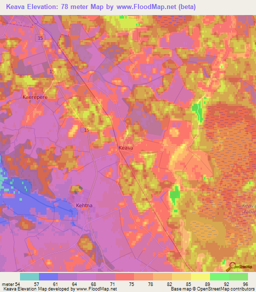 Keava,Estonia Elevation Map