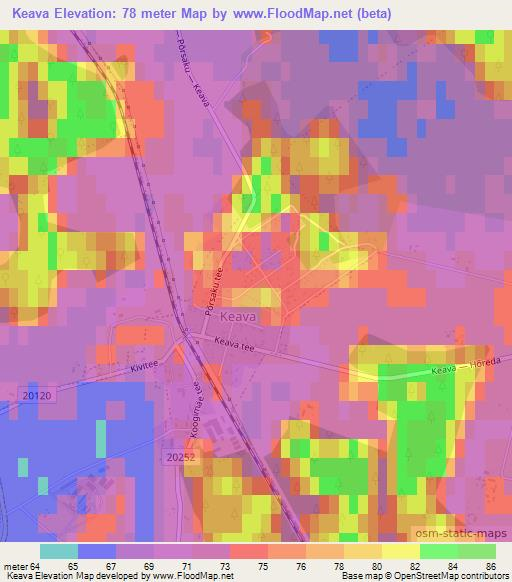 Keava,Estonia Elevation Map
