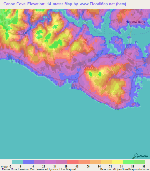 Canoe Cove,Canada Elevation Map