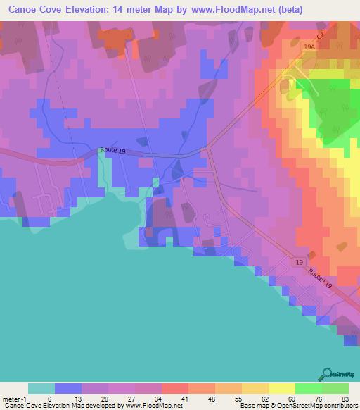 Canoe Cove,Canada Elevation Map
