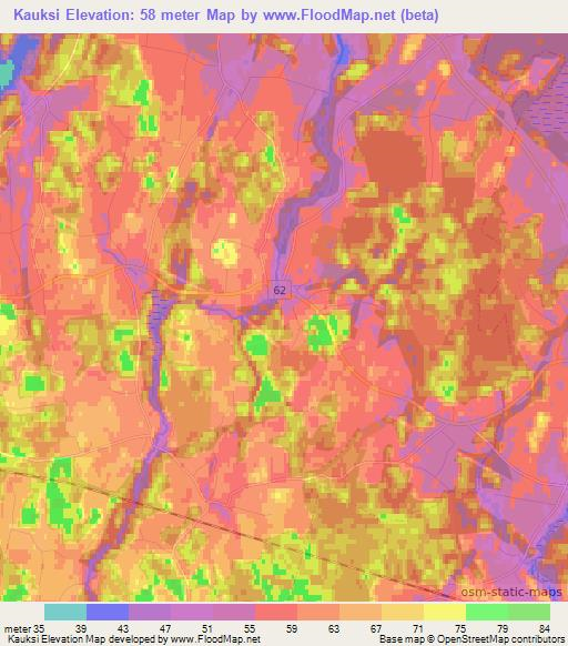 Kauksi,Estonia Elevation Map