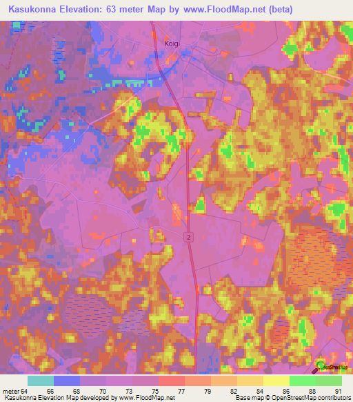 Kasukonna,Estonia Elevation Map