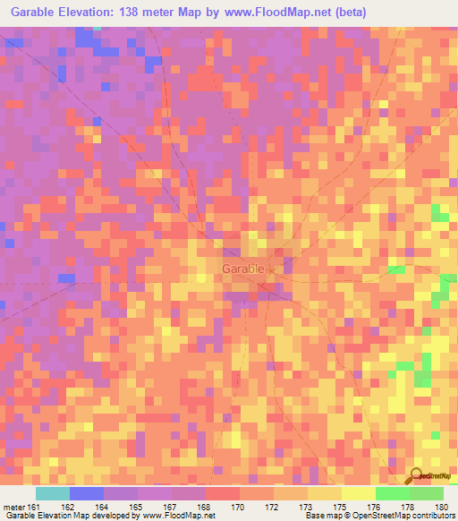 Garable,Somalia Elevation Map