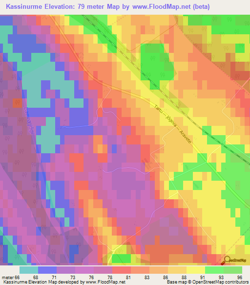 Kassinurme,Estonia Elevation Map