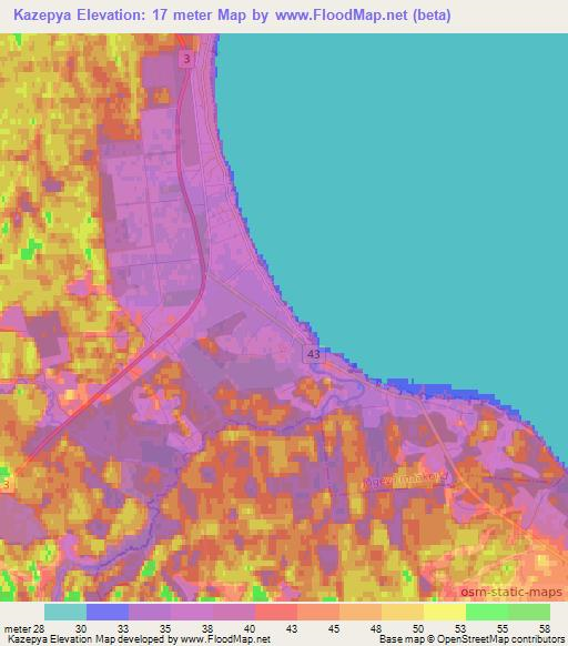 Kazepya,Estonia Elevation Map