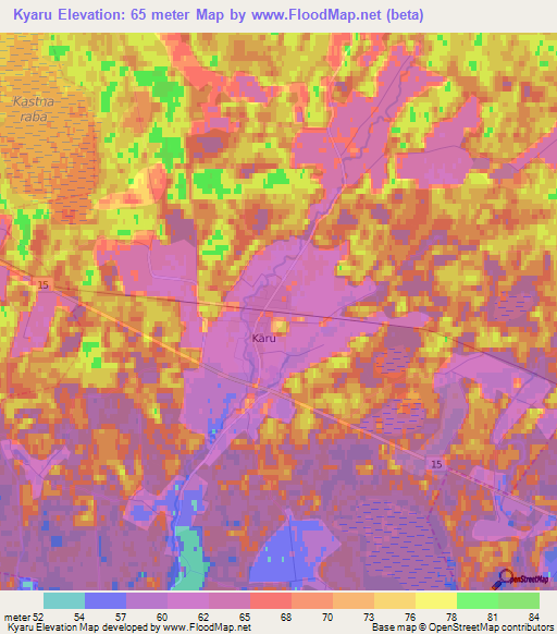 Kyaru,Estonia Elevation Map