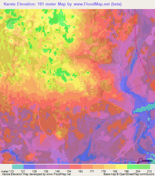 Karste,Estonia Elevation Map