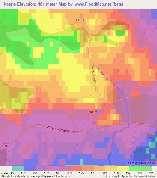 Karste,Estonia Elevation Map