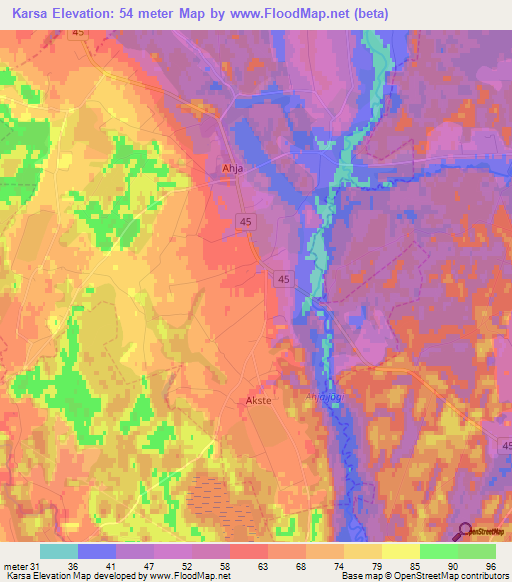 Karsa,Estonia Elevation Map
