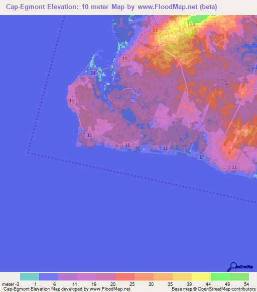 Cap-Egmont,Canada Elevation Map