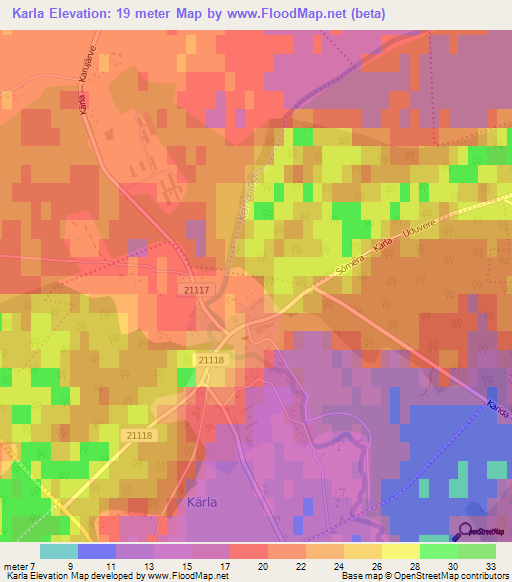 Karla,Estonia Elevation Map