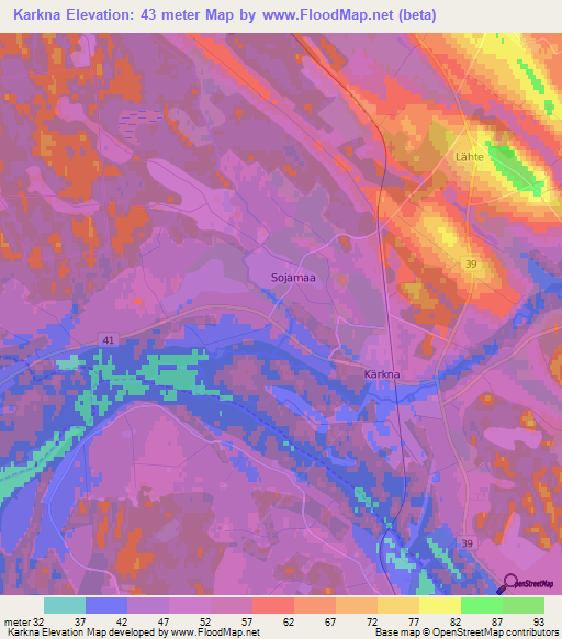 Karkna,Estonia Elevation Map