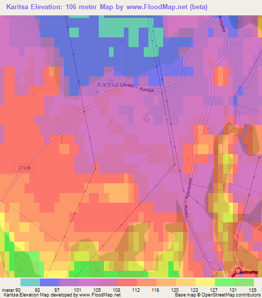 Karitsa,Estonia Elevation Map