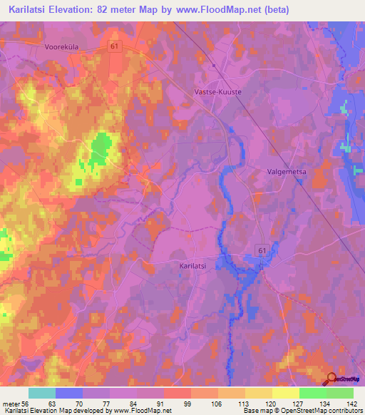 Karilatsi,Estonia Elevation Map