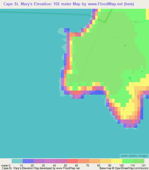 Cape St. Mary's,Canada Elevation Map