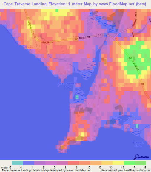 Cape Traverse Landing,Canada Elevation Map