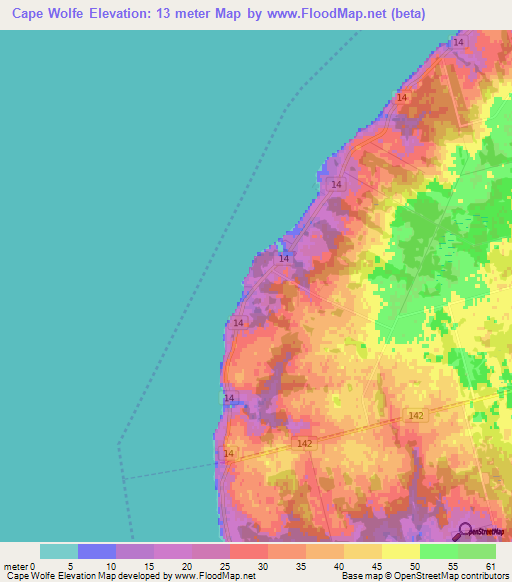 Cape Wolfe,Canada Elevation Map