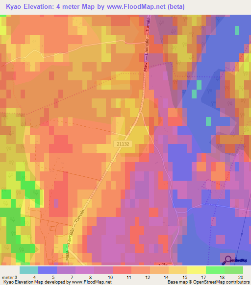 Kyao,Estonia Elevation Map