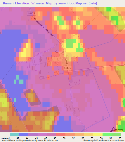 Kamari,Estonia Elevation Map