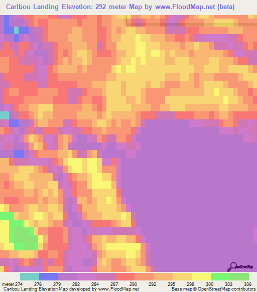 Caribou Landing,Canada Elevation Map