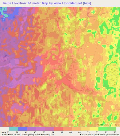 Kalita,Estonia Elevation Map