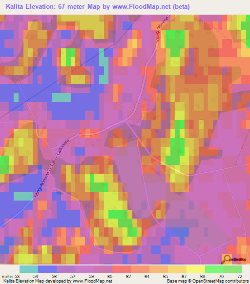 Kalita,Estonia Elevation Map