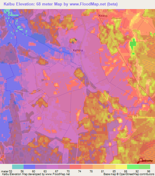 Kalbu,Estonia Elevation Map