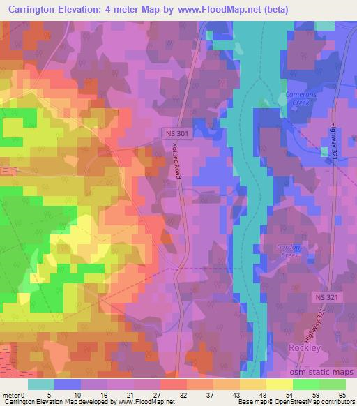Carrington,Canada Elevation Map