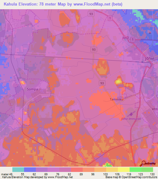 Kahula,Estonia Elevation Map