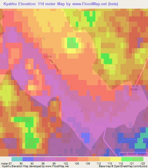 Kyakhu,Estonia Elevation Map