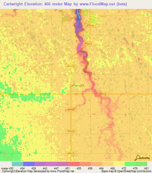 Cartwright,Canada Elevation Map