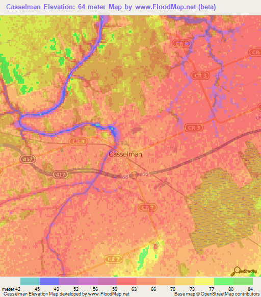 Casselman,Canada Elevation Map