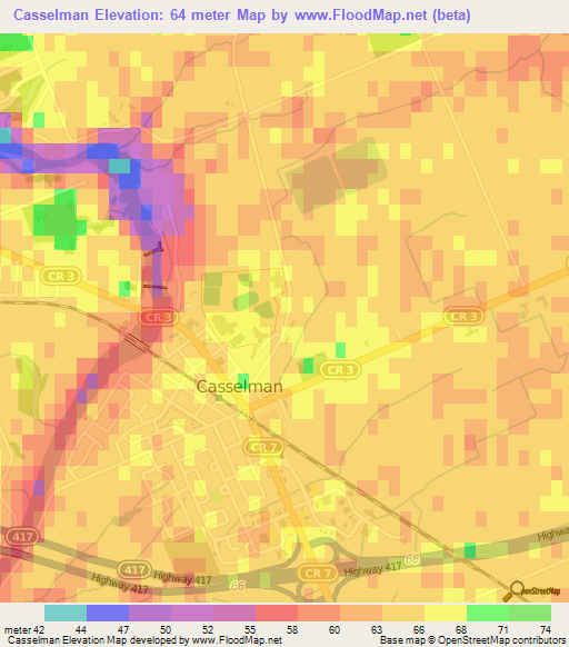 Casselman,Canada Elevation Map