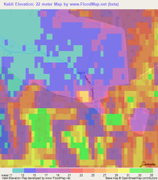 Kabli,Estonia Elevation Map