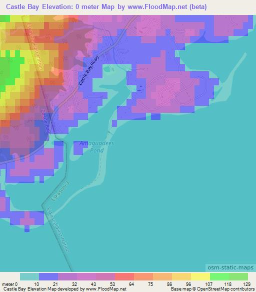 Castle Bay,Canada Elevation Map