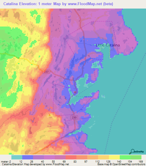 Catalina,Canada Elevation Map