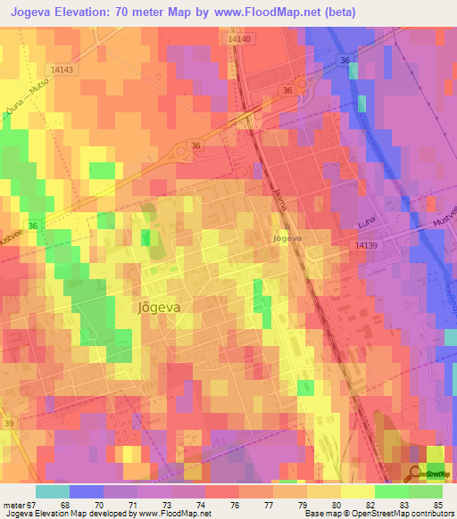 Jogeva,Estonia Elevation Map